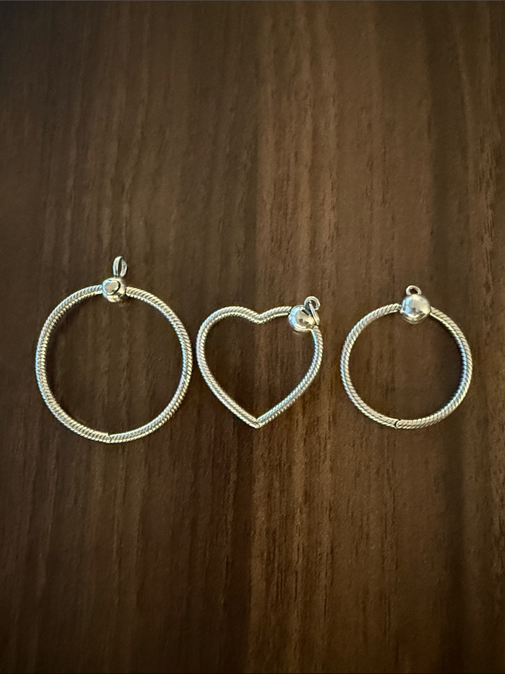 Pandora O Ring and Heart Style Charm Pendant Holder/Keychain (Set of 3)